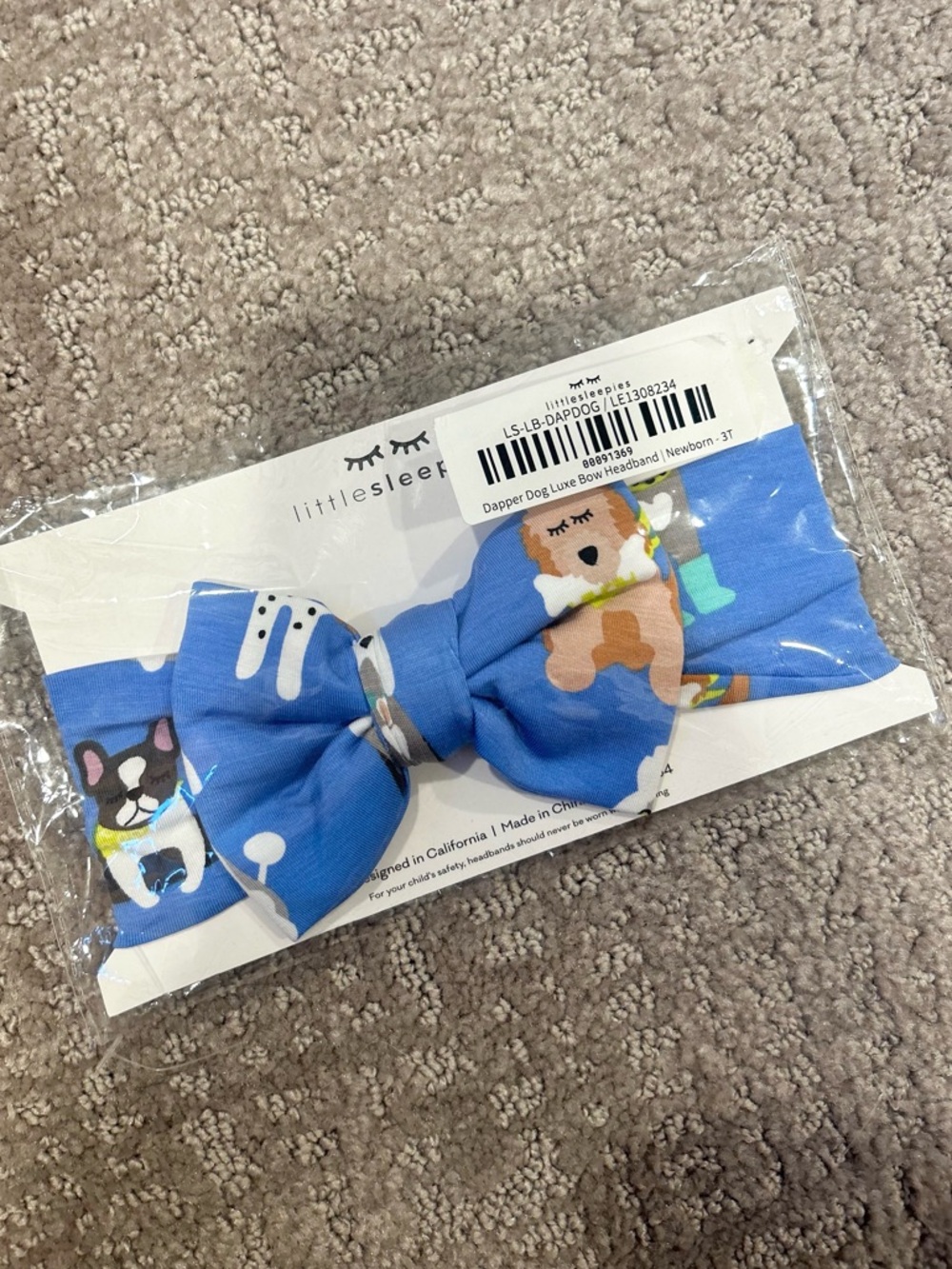Little Sleepies Dapper Dog Luxe Headband Bow